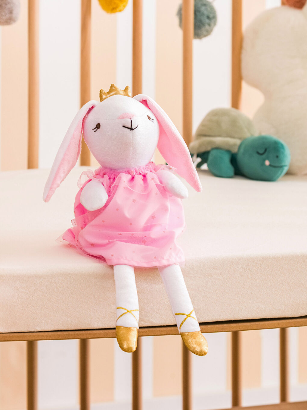 Karışık Tavşan Figürlü Dolgulu Bebek Kırlent 46 cm