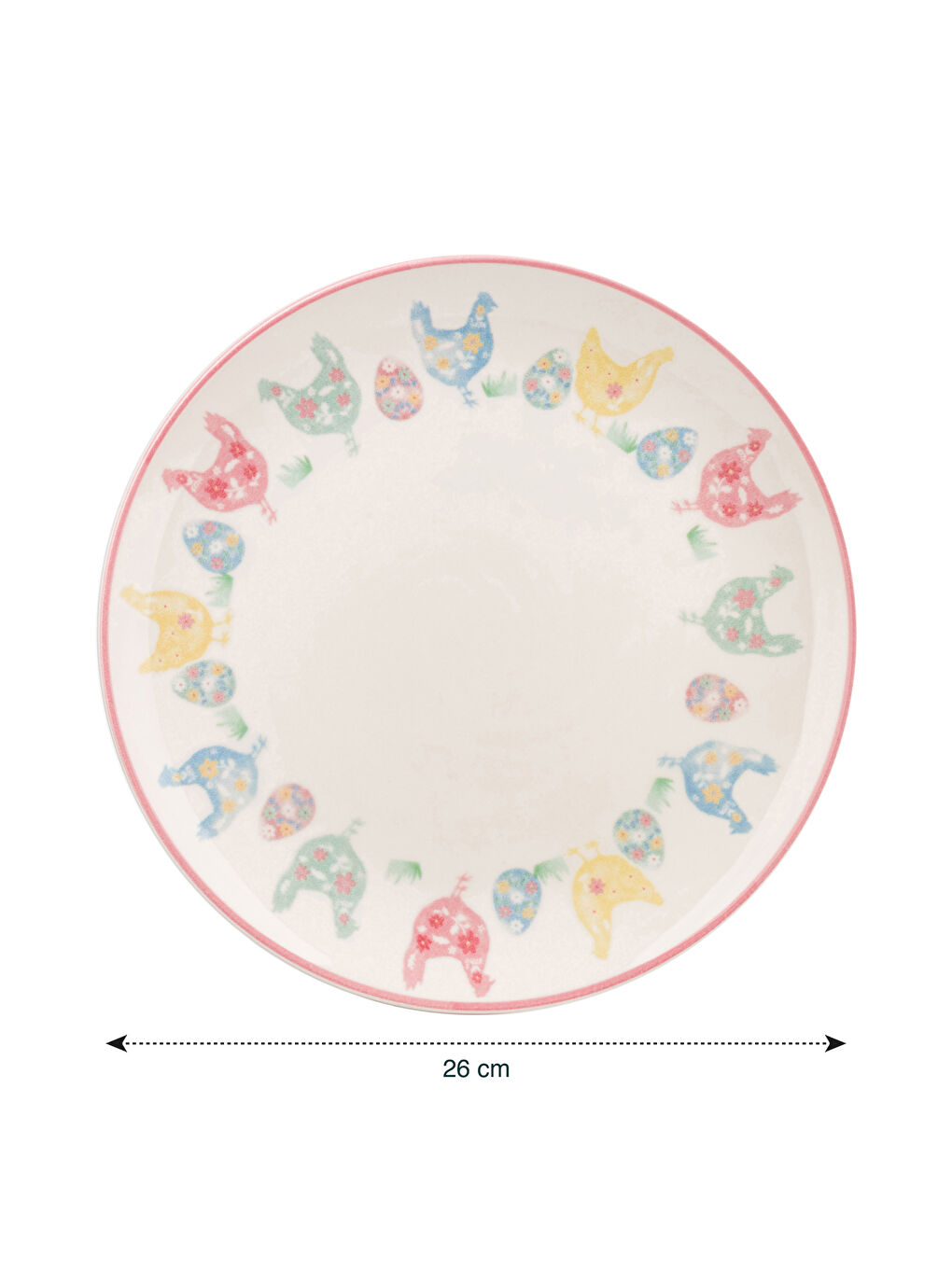 طبق تقديم من السيراميك مطبوع بالدجاج 26 سم-3