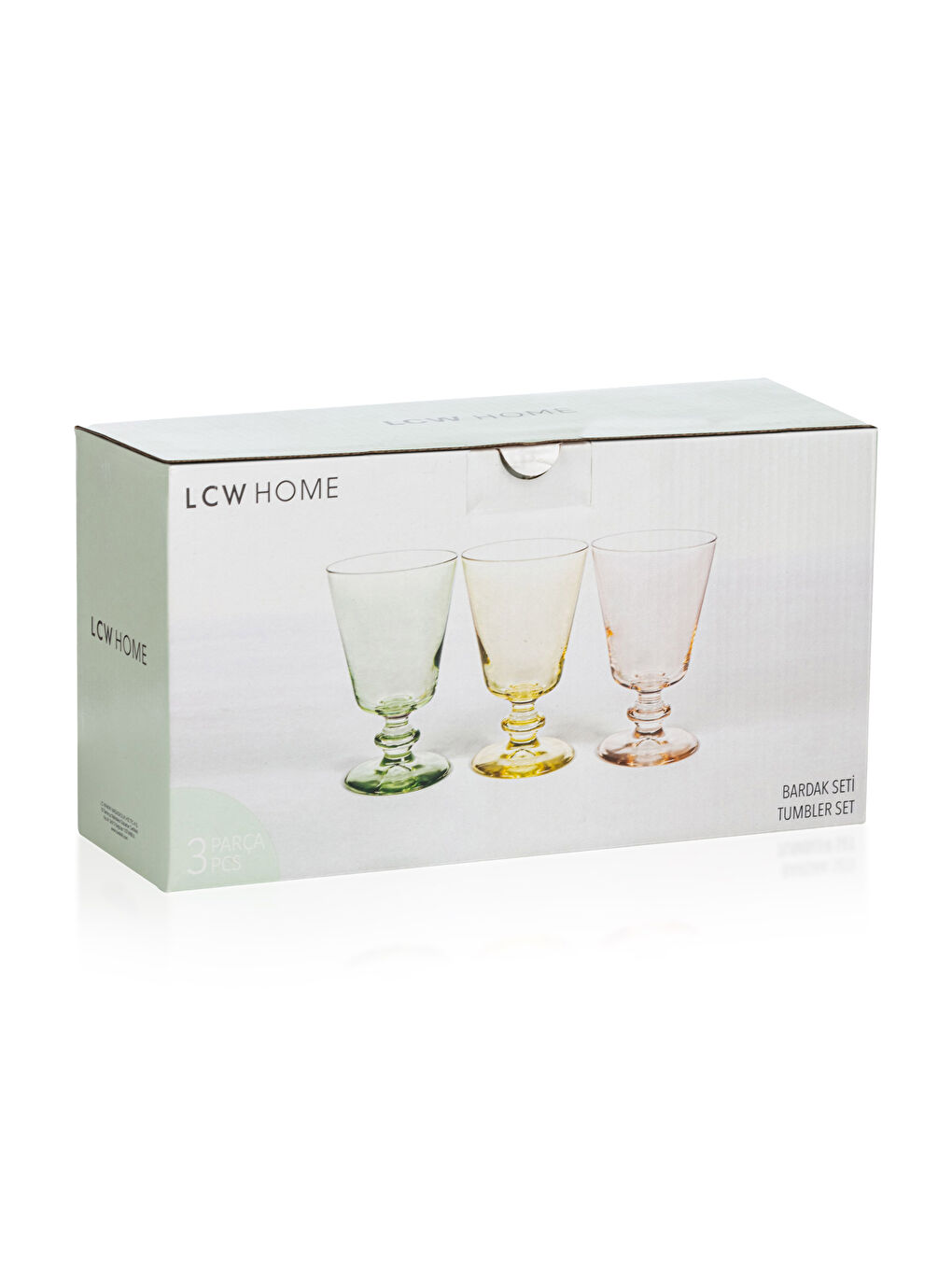 Pembe Cam Kadeh Bardak 3'lü 240 ml-3