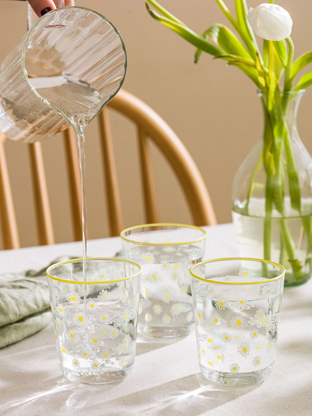 Set de 3 Pahare de Sticlă Imprimate - 315 Ml