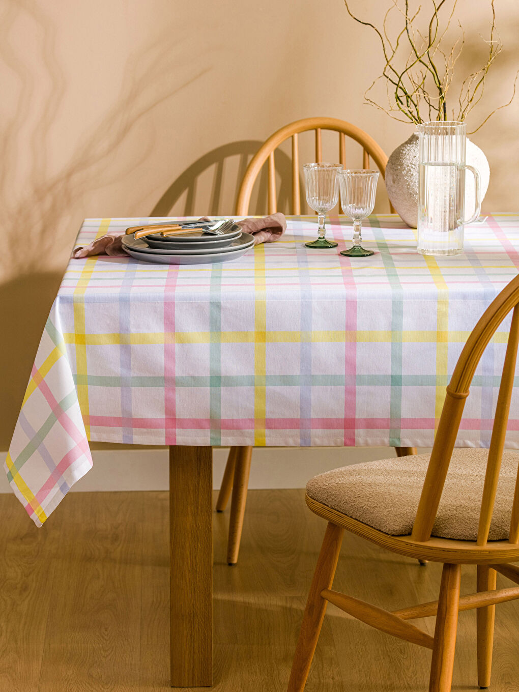 Karışık Ekose Masa Örtüsü 150x150 cm-1