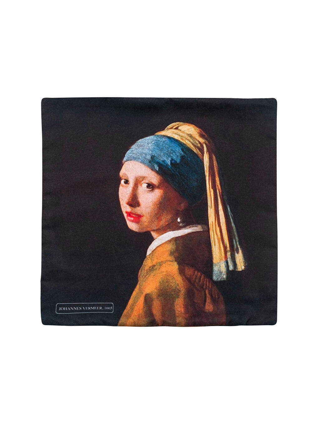 غطاء الوسادة مطبوع الفتاة صاحبة حلق اللؤلؤ 45x45 سم-4