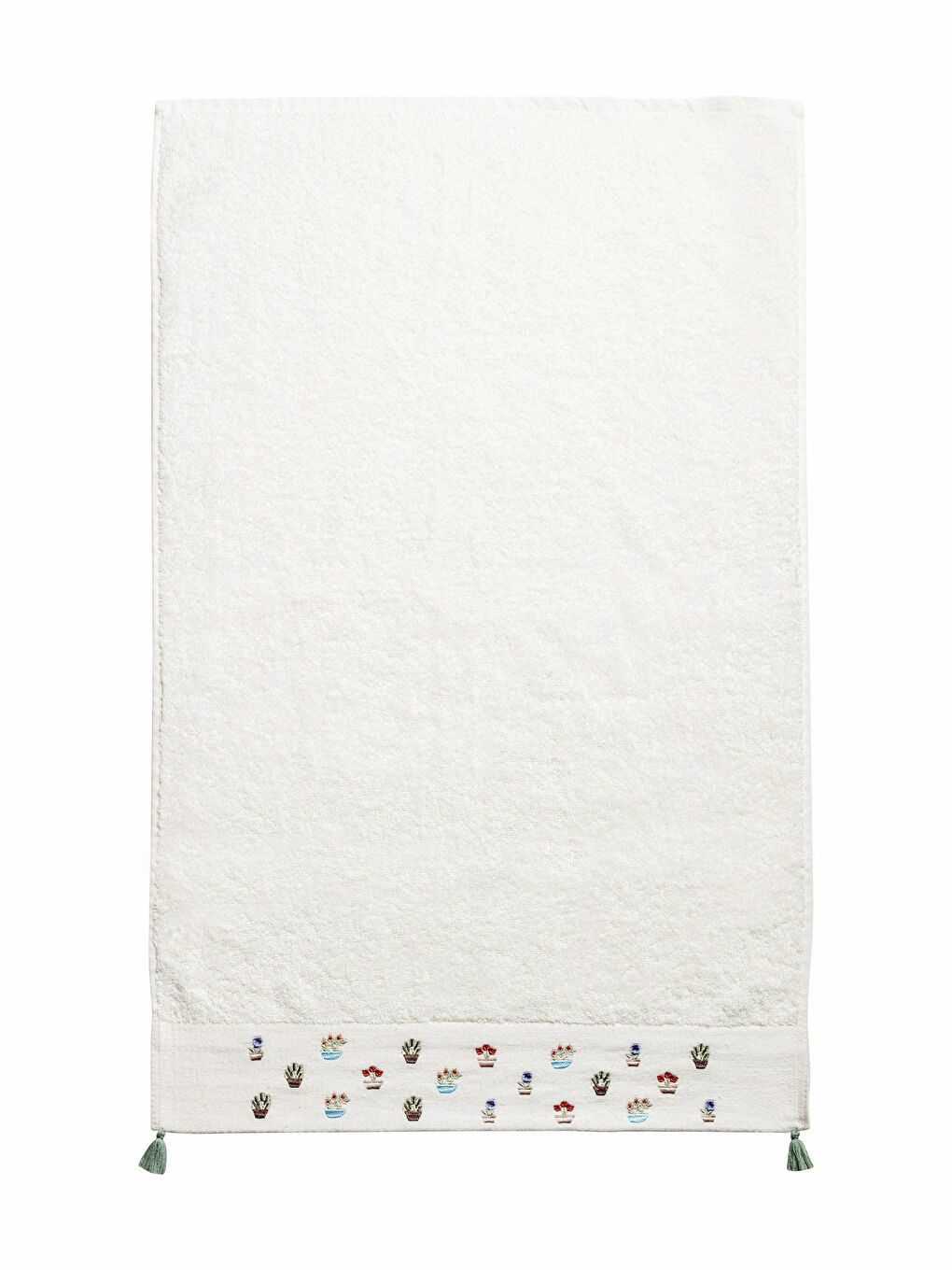 Flower Embroidery Tasseled Face Towel 50x80 Cm-4