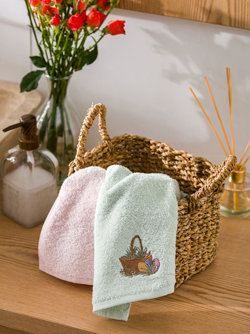 LCW HOME Nakışlı El Havlusu 2'Li 30x50 cm -S3DP09Z8-QWK