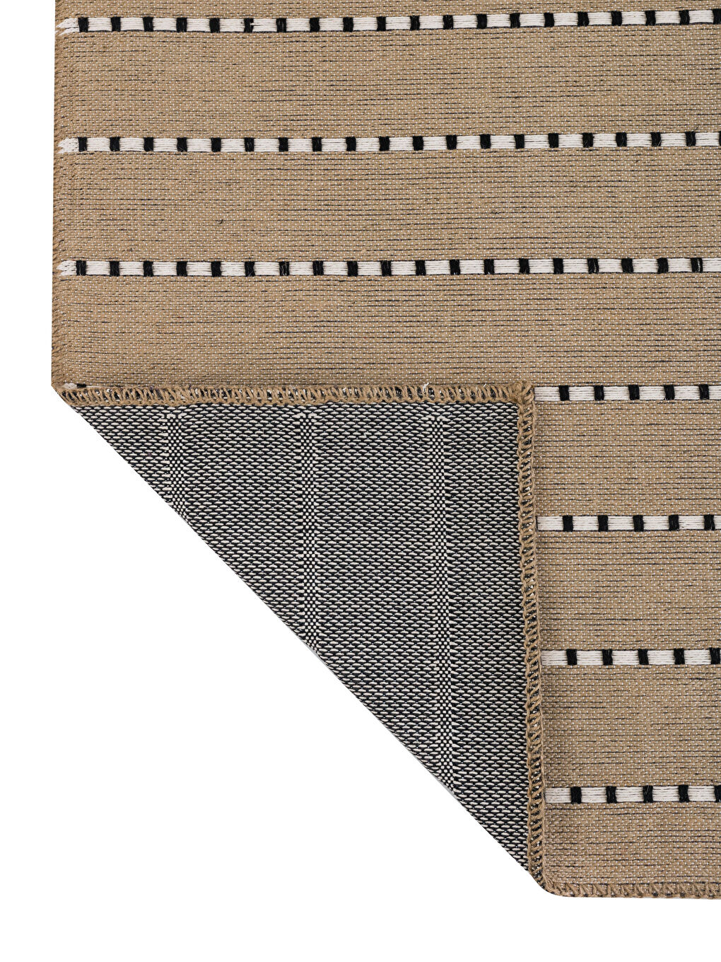 Bej Çizgili Jüt Halı 80x150 cm-3