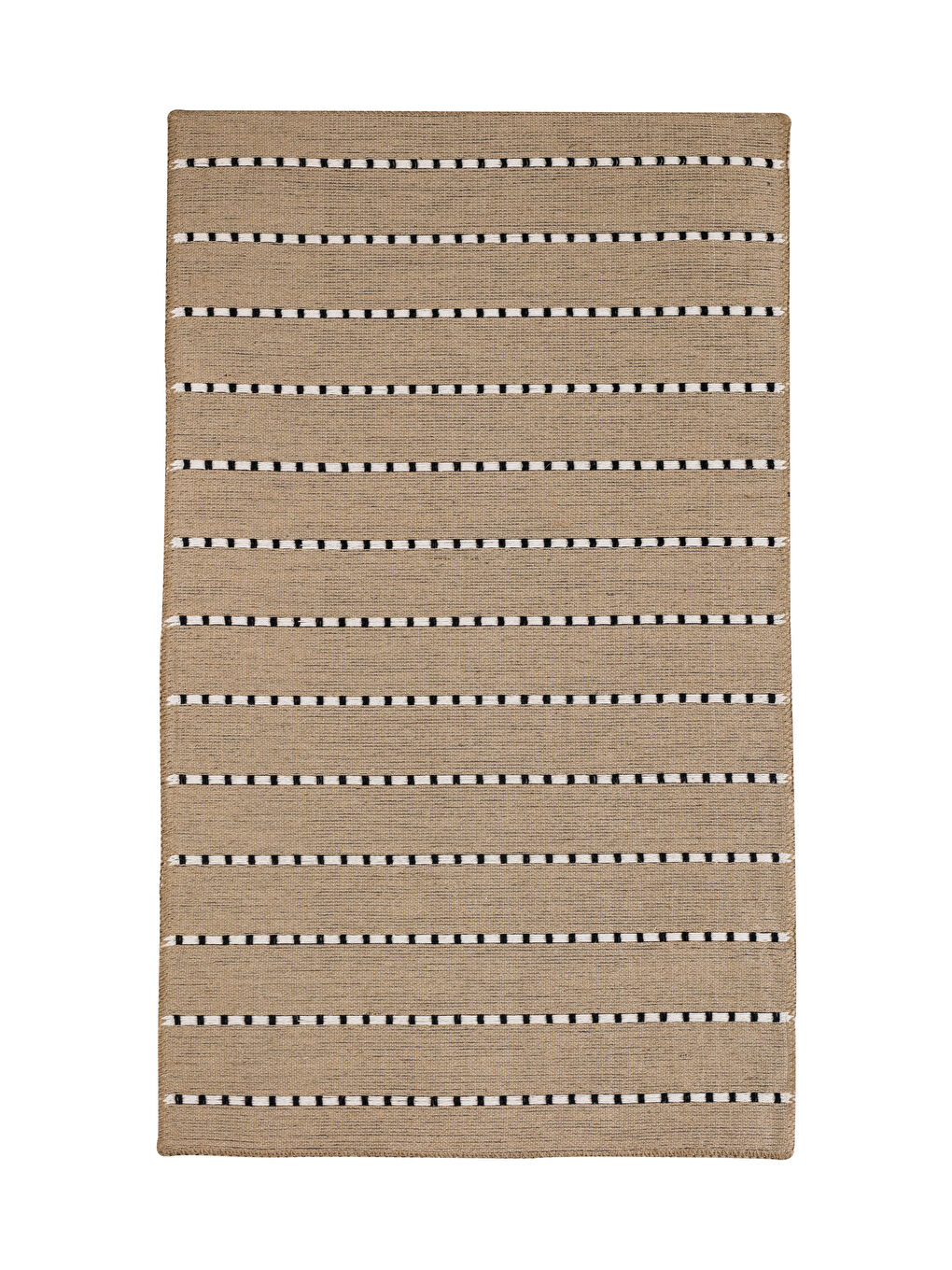 Bej Çizgili Jüt Halı 80x150 cm-5