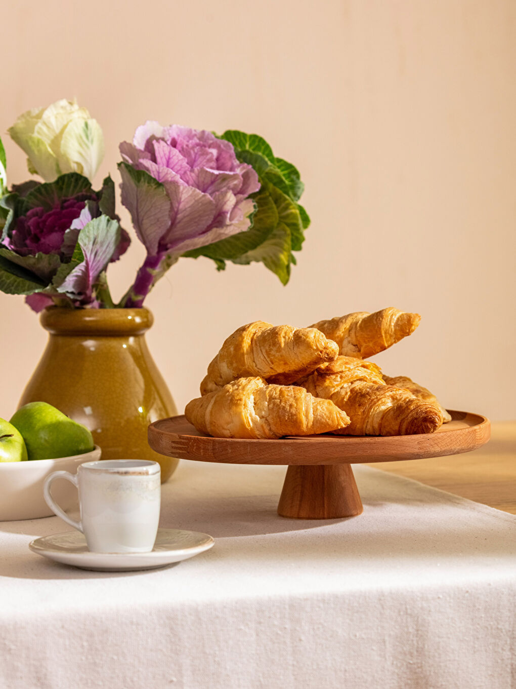 Kahverengi Ayaklı Ahşap Kek Standı 26 cm