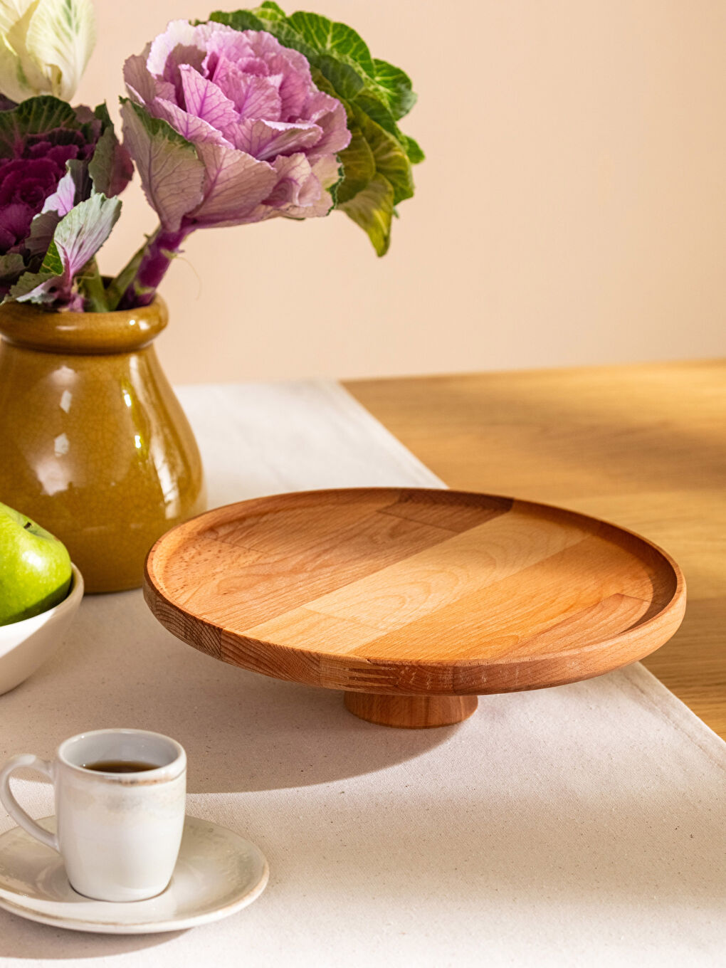 Kahverengi Ayaklı Ahşap Kek Standı 26 cm-1