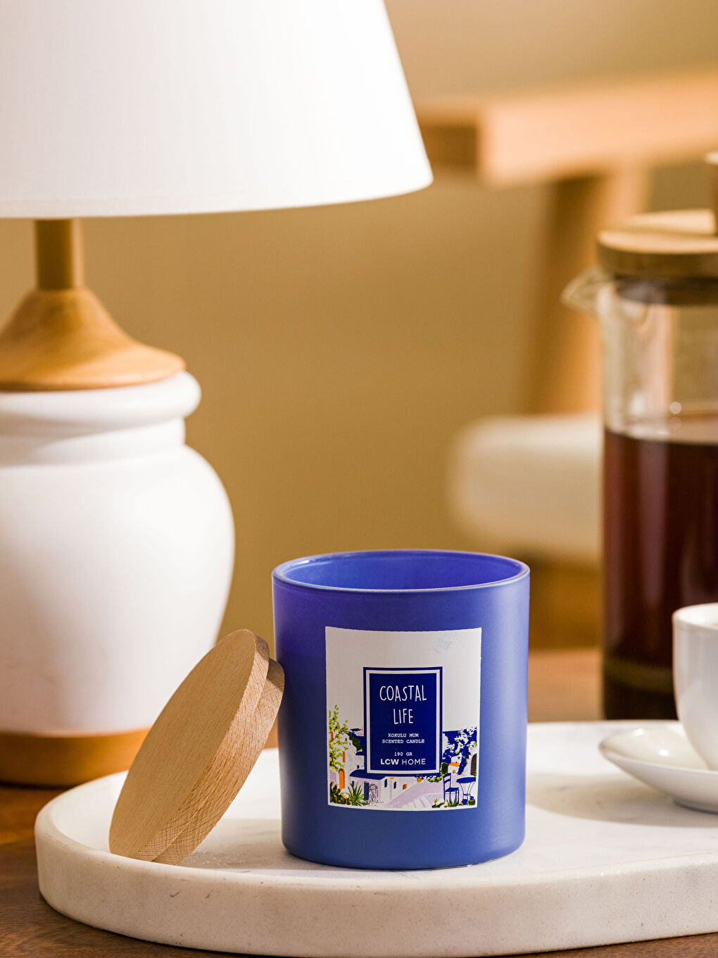 Karışık Kapaklı Kokulu Dekoratif Bardak Mum 190 g-1