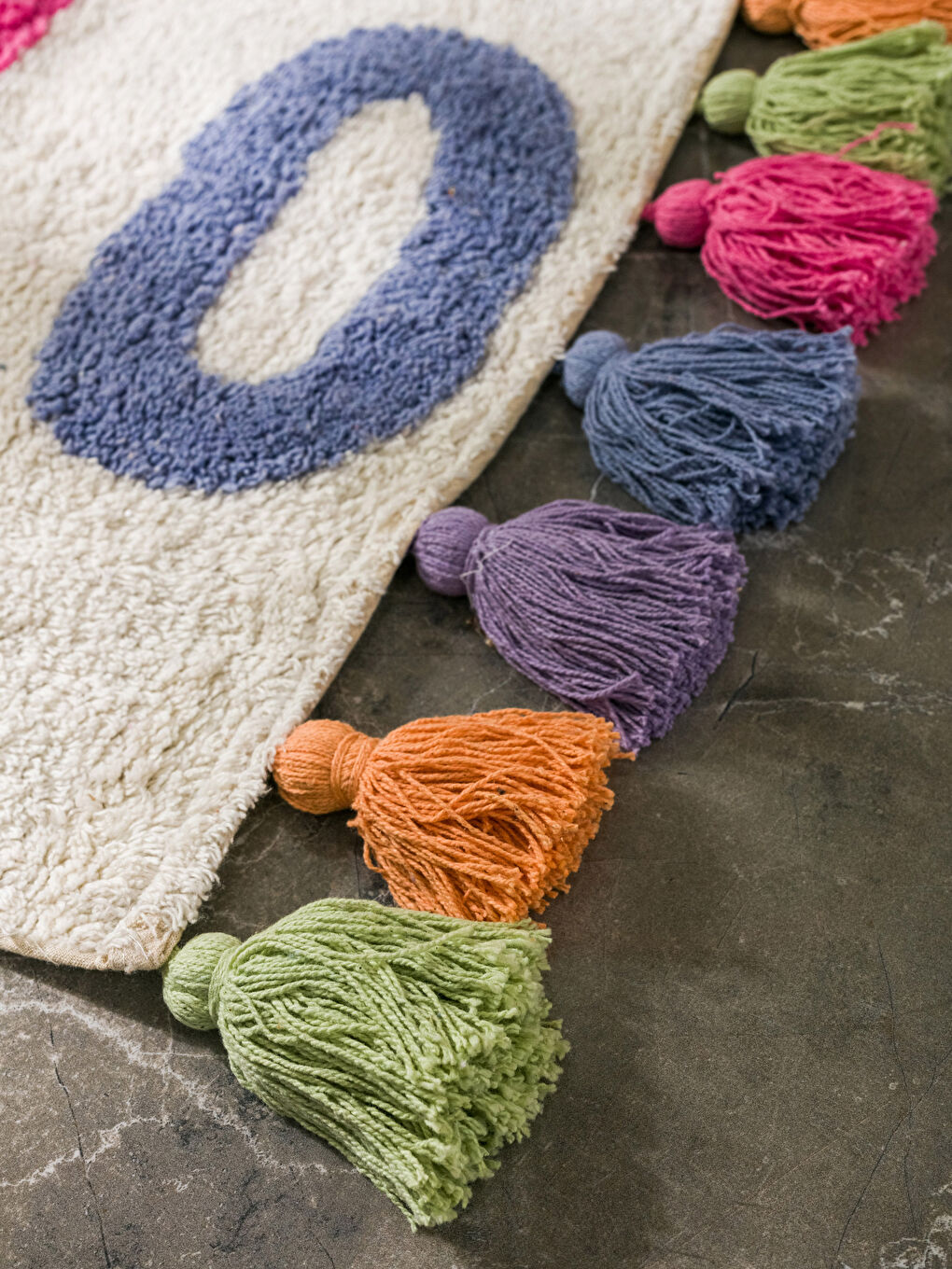 Pembe Nakışlı Banyo Paspası 50x70 cm-1