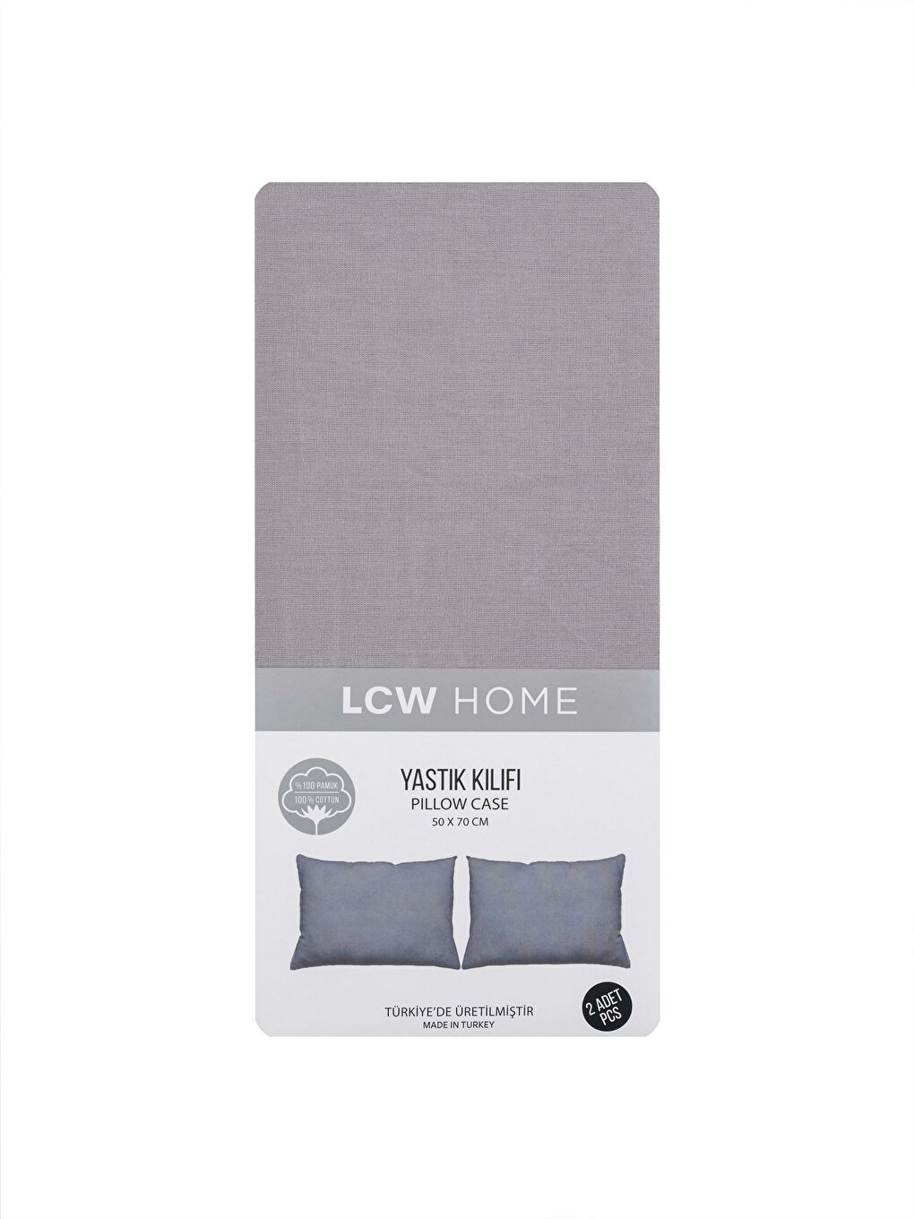 غطاء وسادة قطن سادة 2 قطعة 50x70 سم-3