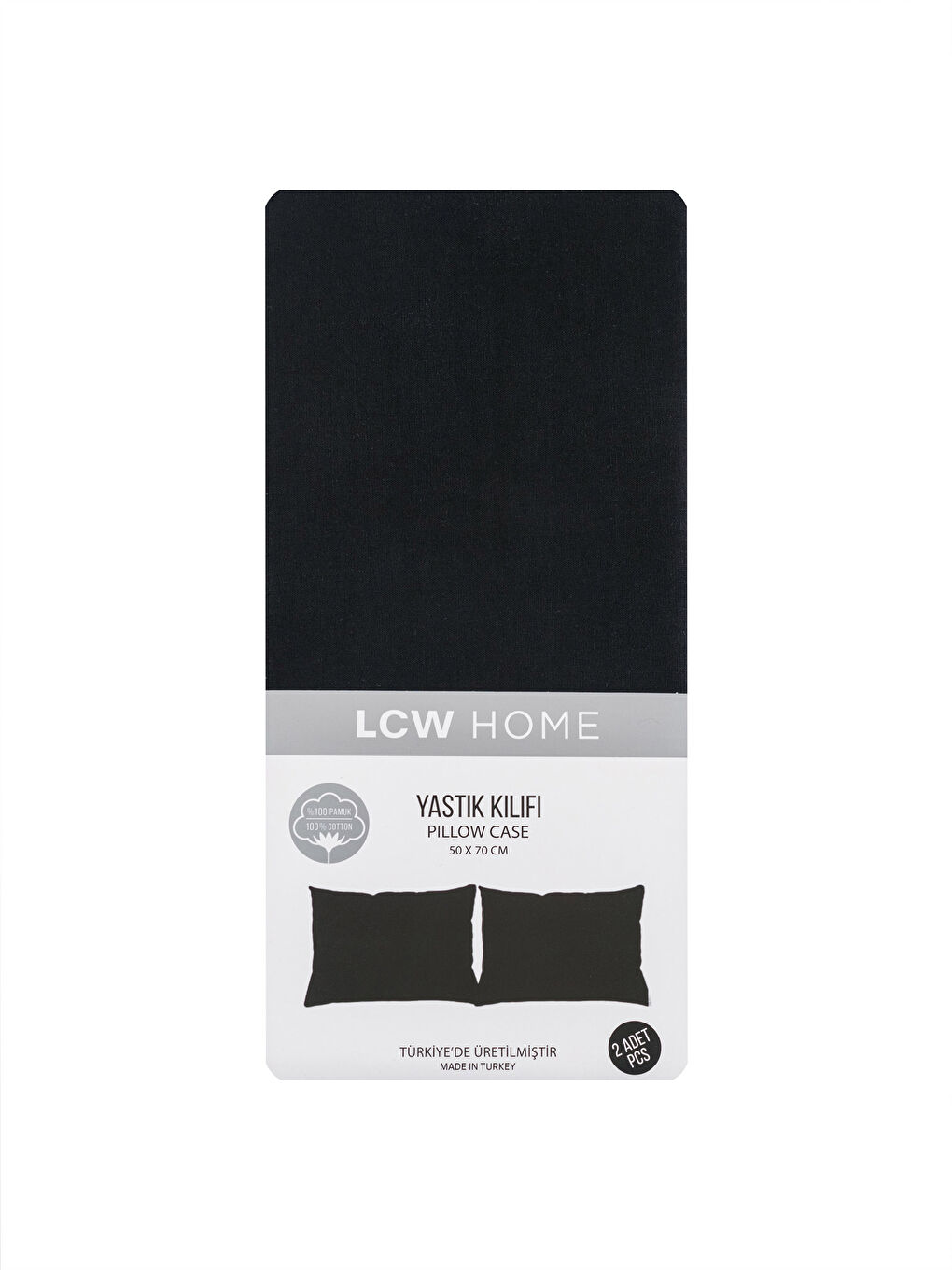 غطاء وسادة قطن سادة 2 قطعة 50x70 سم-3