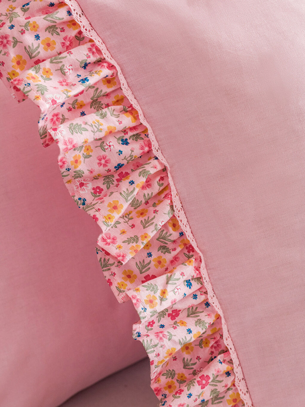 Lot de 2 Taies d'Oreiller en Coton avec Détail à Volants 50x70 cm-2