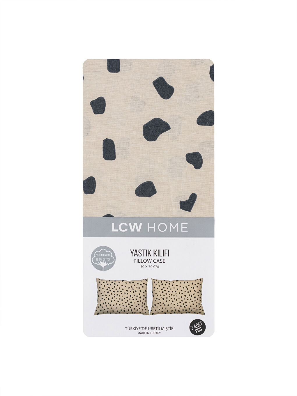 Patterned Cotton Pillowcase 2 Pack 50x70 cm-3