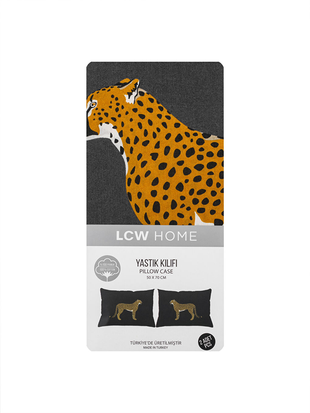LCW HOME Leopard Printed Pillow Cover 2 Pcs 50x70 Cm -S3EK14Z8-F9C
