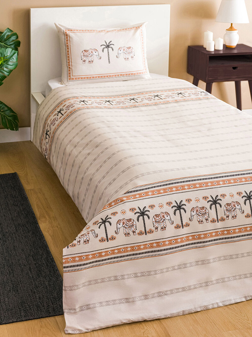 Karışık Pamuklu Tek Kişilik Nevresim Seti