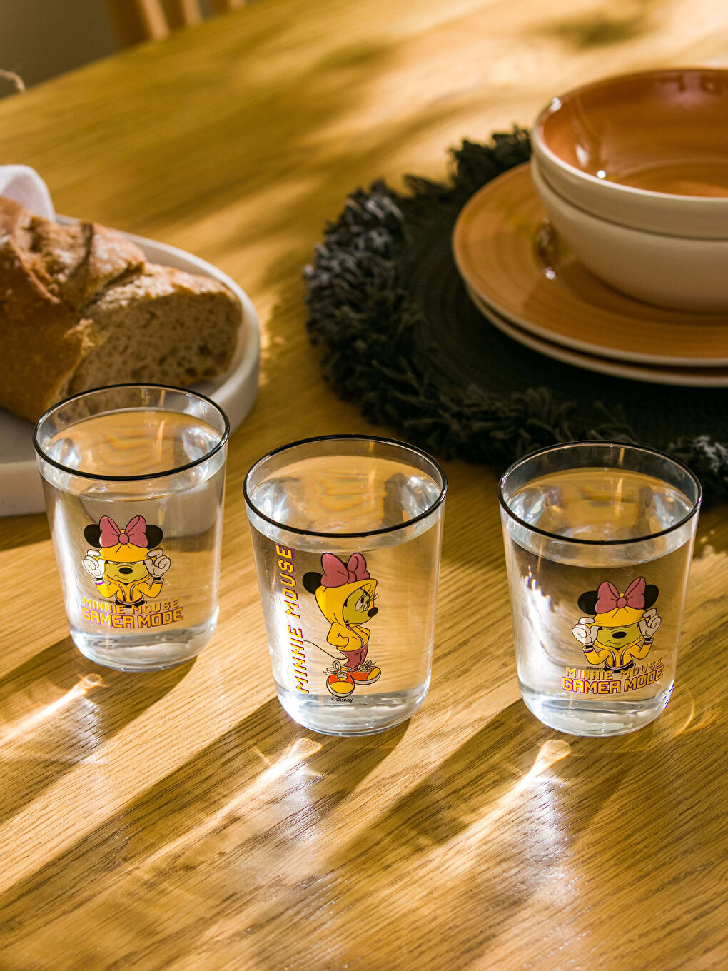 LCW HOME Minnie Mouse Printed Glass Cup Set 3 Pcs 250 Ml -S3ES03Z4-F9C
