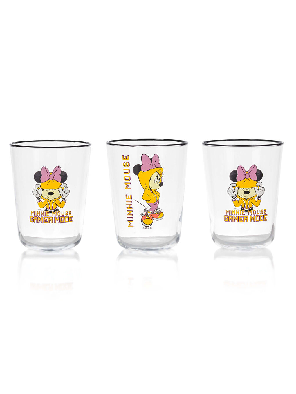 LCW HOME Minnie Mouse Printed Glass Cup Set 3 Pcs 250 Ml -S3ES03Z4-F9C