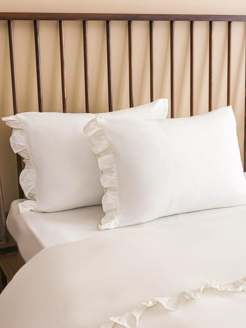 Ruffle Detailed Cotton Double Duvet Cover Set-2