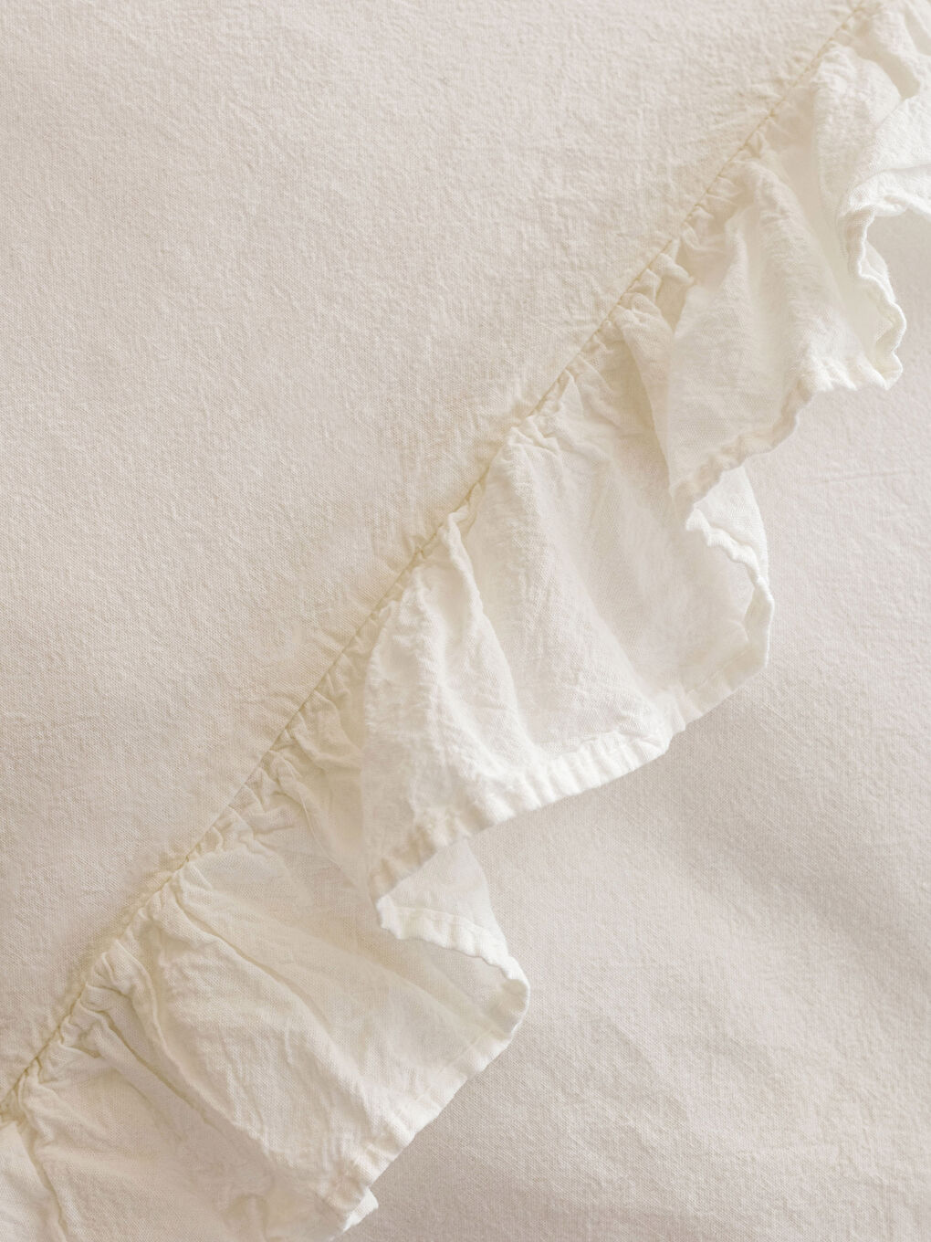 Ruffle Detailed Cotton Double Duvet Cover Set-4