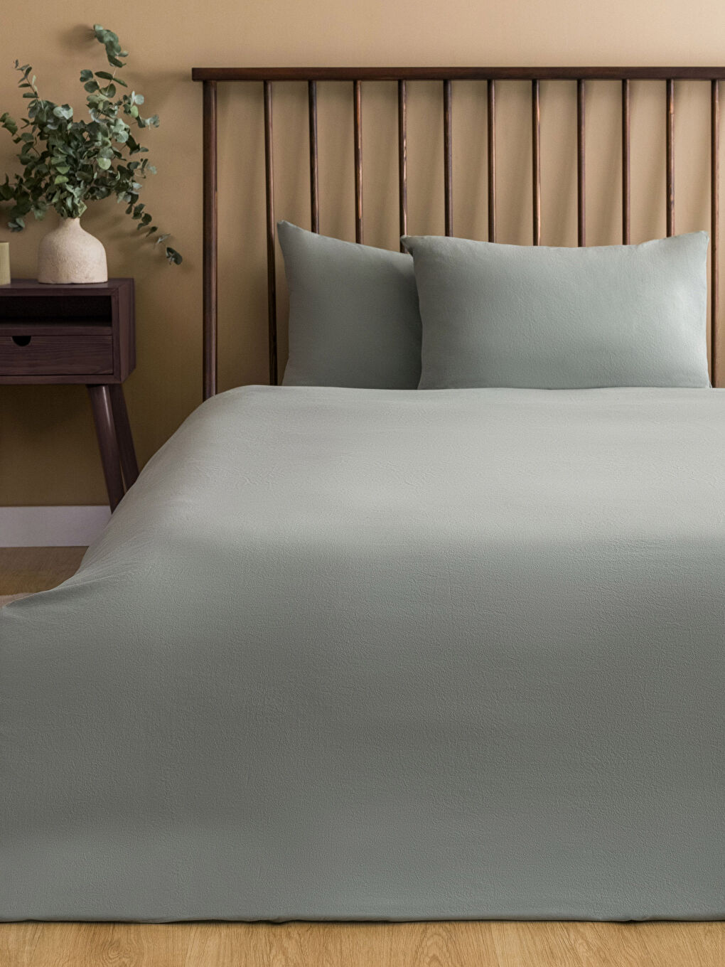 Однотонный хлопковый комплект двуспального постельного белья