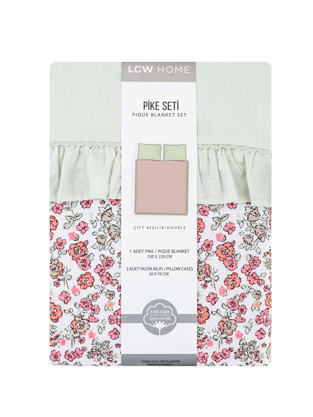 Floral Patterned Double Pique Set. -S3ES69Z8-F9C