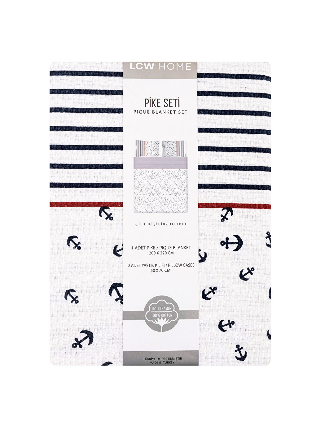 Patterned Double Pique Bedspread Set-6