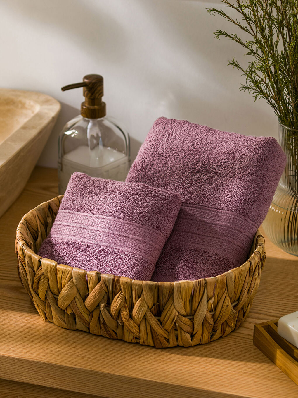 مجموعة فوط قطن سادة - مجموعتين-1