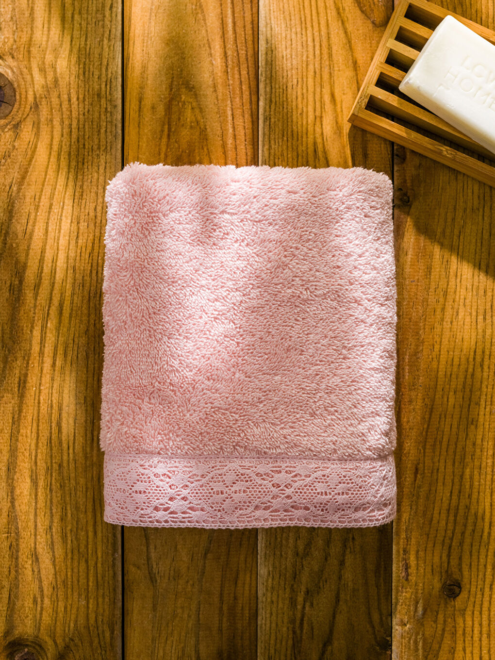 Lace Detailed Cotton Face Towel 50x80 Cm -S3EV05Z8-DRH