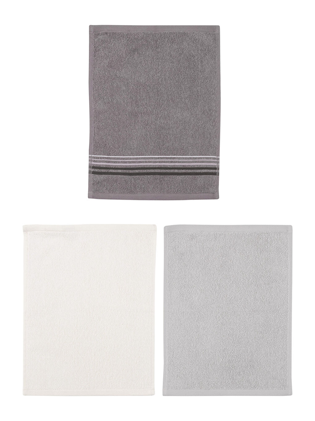 Serviette d'invité en coton rayée 3 pcs 30x50 cm-5