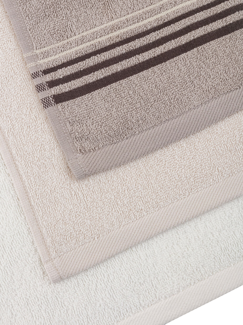 Serviette d'invité en coton rayée 3 pcs 30x50 cm-3