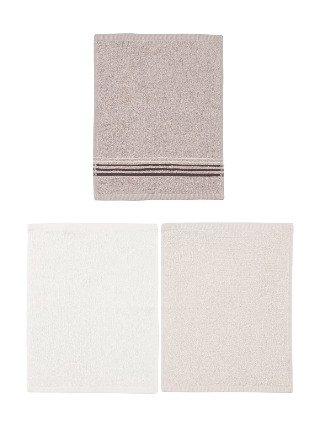 Serviette d'invité en coton rayée 3 pcs 30x50 cm-5