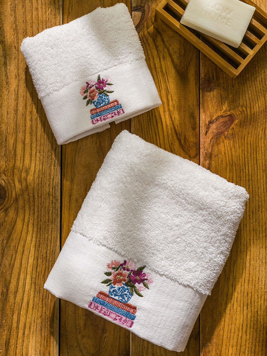 Cotton Embroidered Towel Set 2 Pack-2
