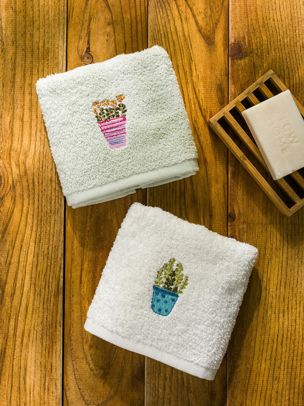 Embroidered Cotton Hand Towel 2 Pack 30x50 Cm-2