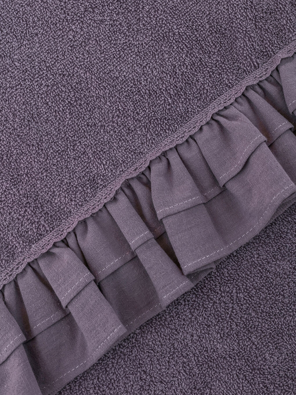 Mor Fırfır Detaylı Yüz Havlusu 50x80 cm-3