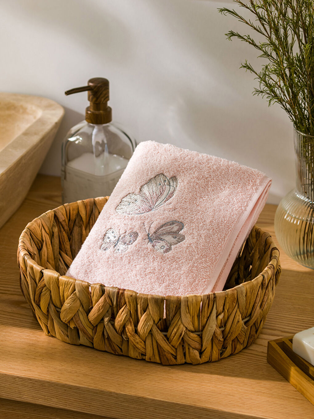 Tassel Detailed Embroidered Face Towel 50x80 Cm -S3EV96Z8-DRH