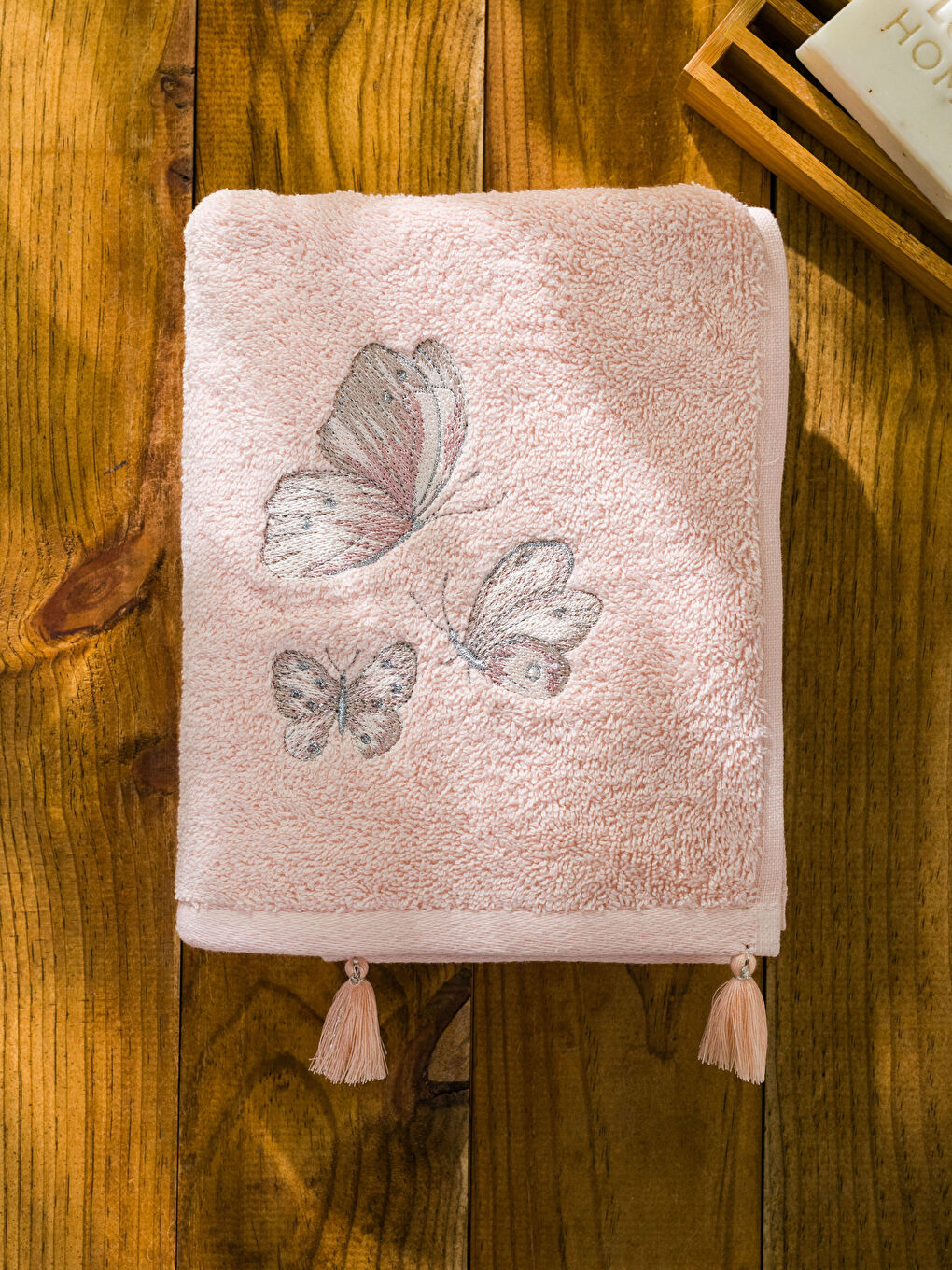 Tassel Detailed Embroidered Face Towel 50x80 Cm -S3EV96Z8-DRH