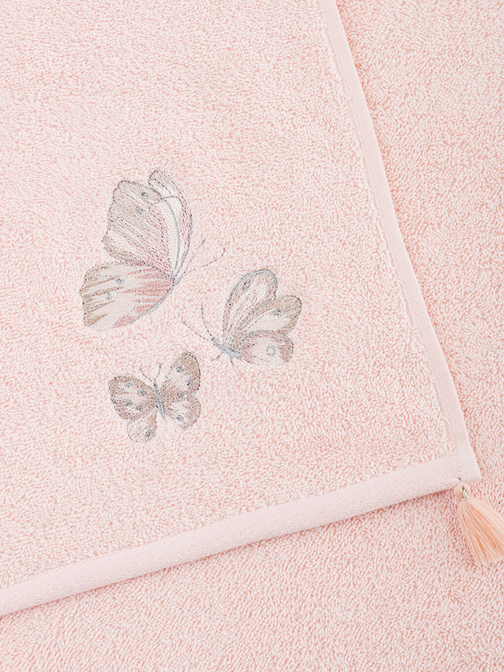 Tassel Detailed Embroidered Face Towel 50x80 Cm -S3EV96Z8-DRH