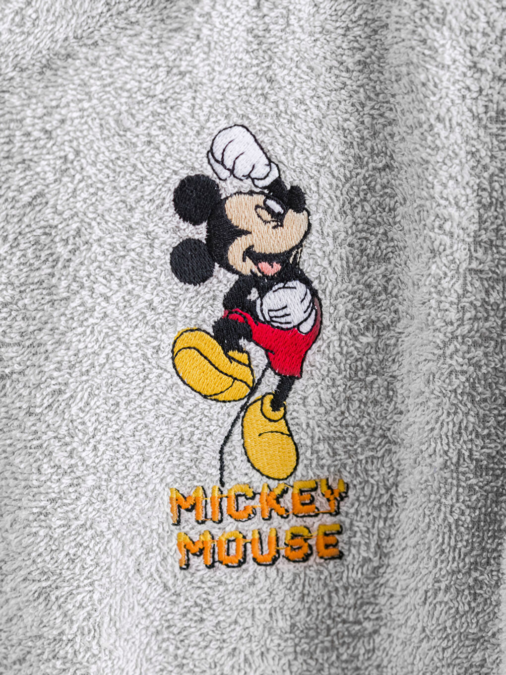 Gri Mickey Mouse Nakışlı Erkek Çocuk Bornoz-2