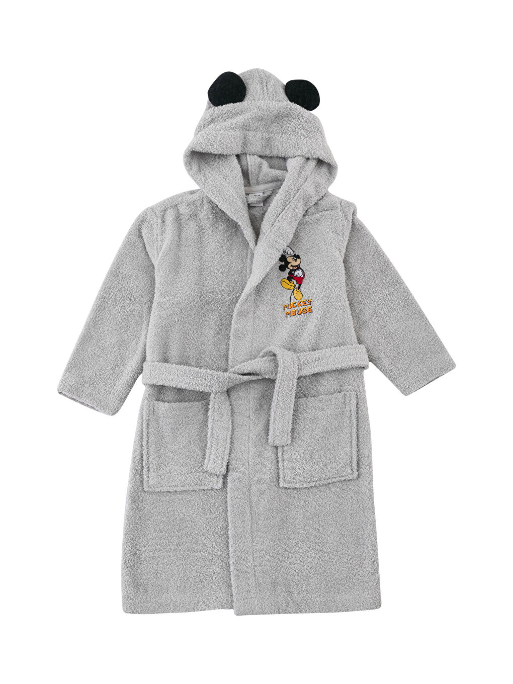 Gri Mickey Mouse Nakışlı Erkek Çocuk Bornoz-5