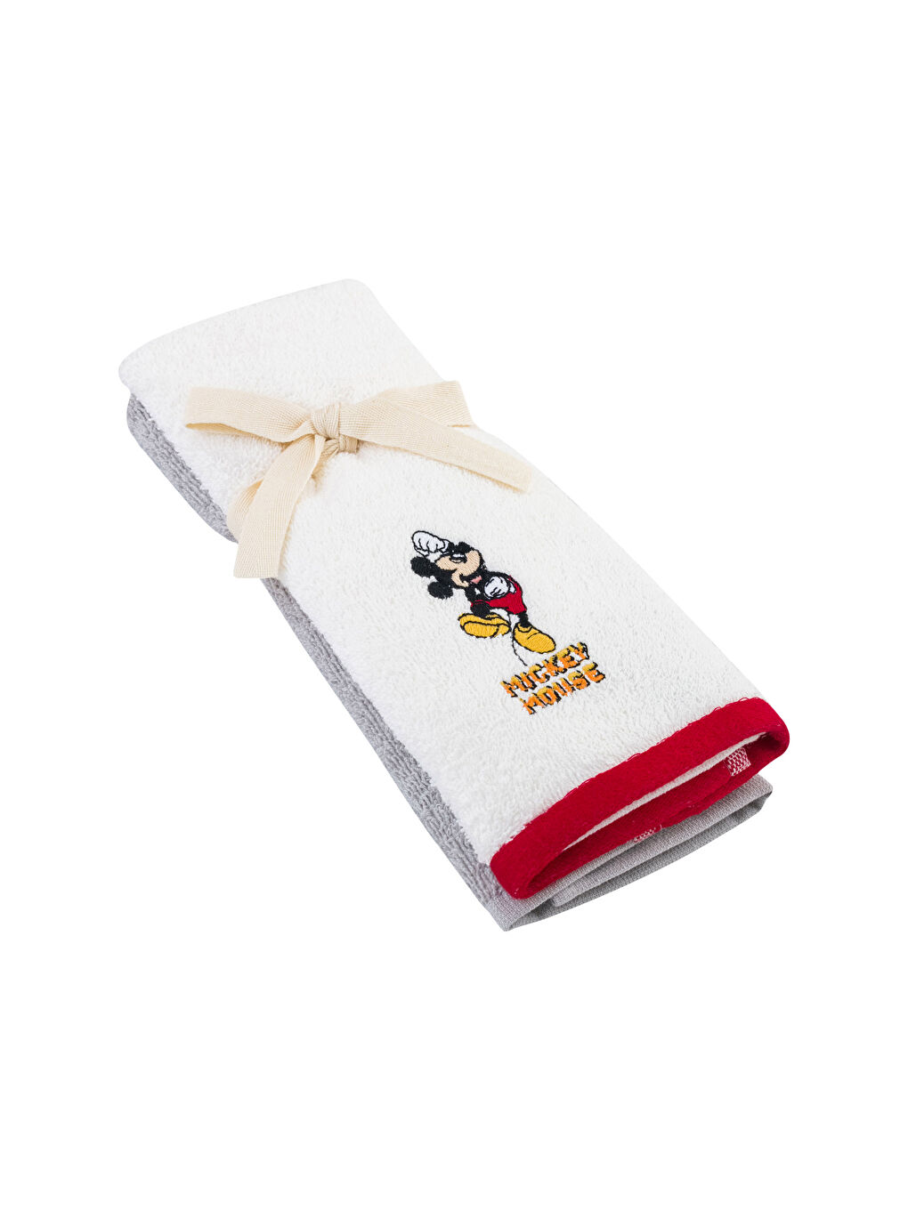 Gri Mickey Mouse Nakışlı El Havlusu 2'li 30x50 cm-4