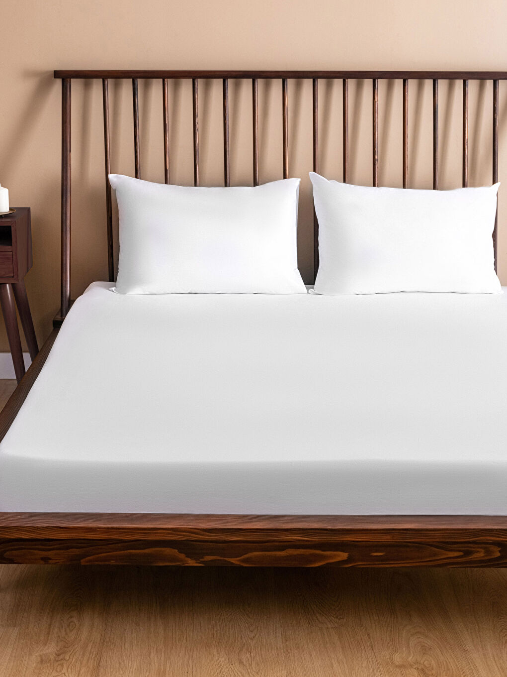 Drap De Lit Élastique Plat Tissé Double Et Taie D'Oreiller