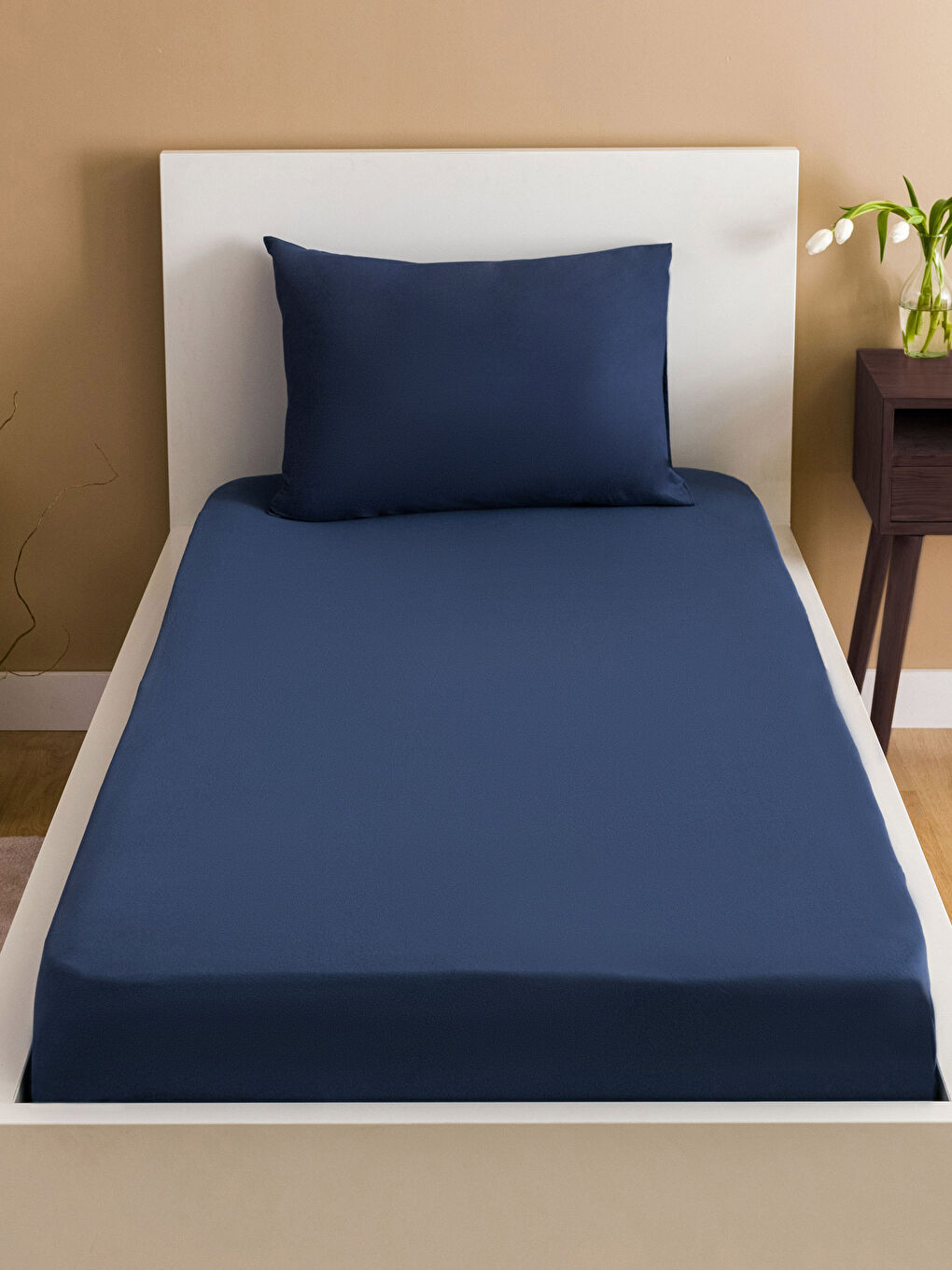 Drap Housse Tricoté Élastique Pour Lit Simple 100x200x30 Cm