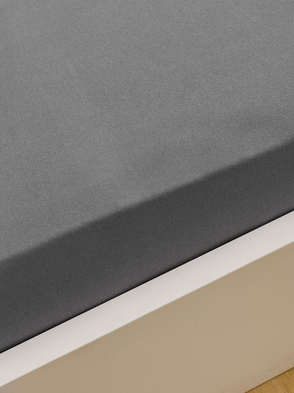 Gri Lastikli Örme Tek Kişilik Çarşaf 100x200x30 cm-1