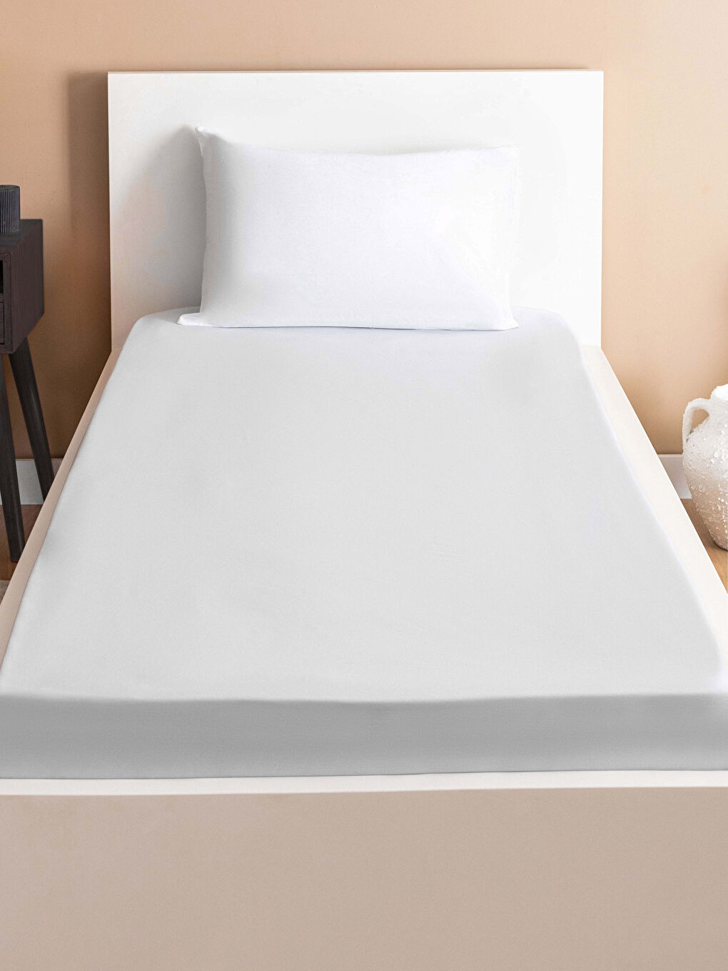 Cearceaf Elastic Simplu din Bumbac Single 100x200x30 Cm