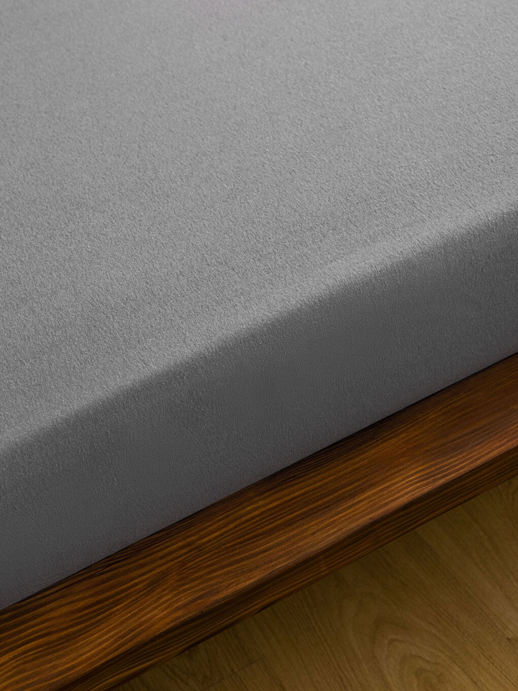 Gri Lastikli Örme Çift Kişilik Çarşaf 160x200x30 cm-1