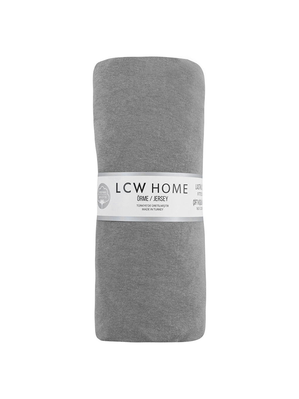 Gri Lastikli Örme Çift Kişilik Çarşaf 160x200x30 cm-3