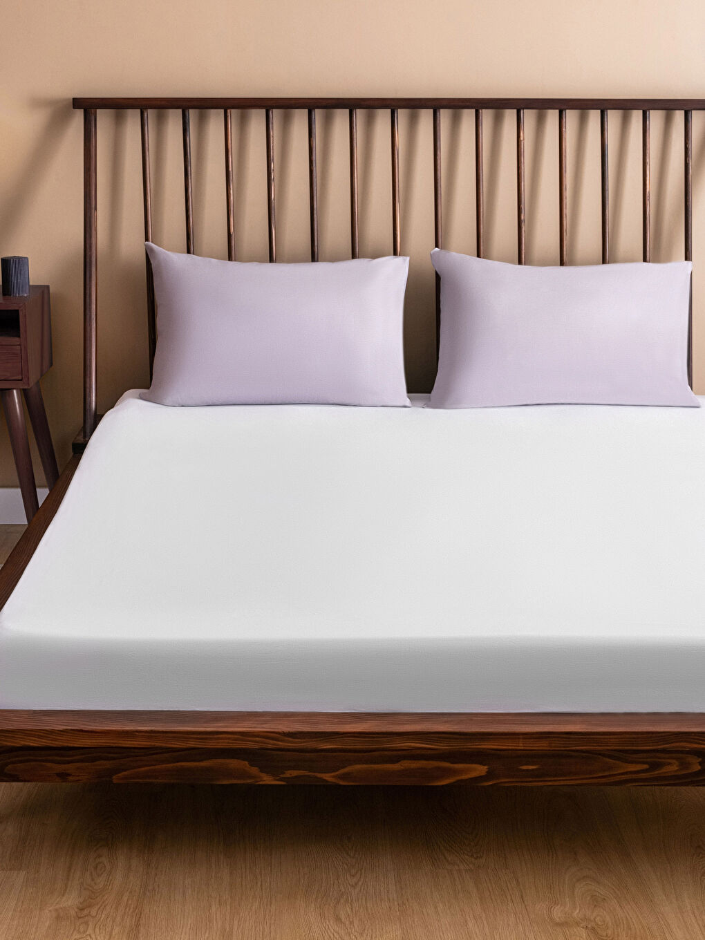 Plain Cotton Double Fitted Sheet 160x200x30 cm