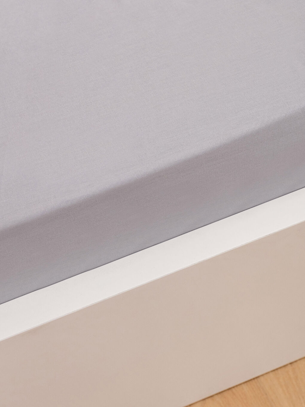 Gri Tek Kişilik Pamuklu Lastikli Çarşaf ve Yastık Kılıfı-3