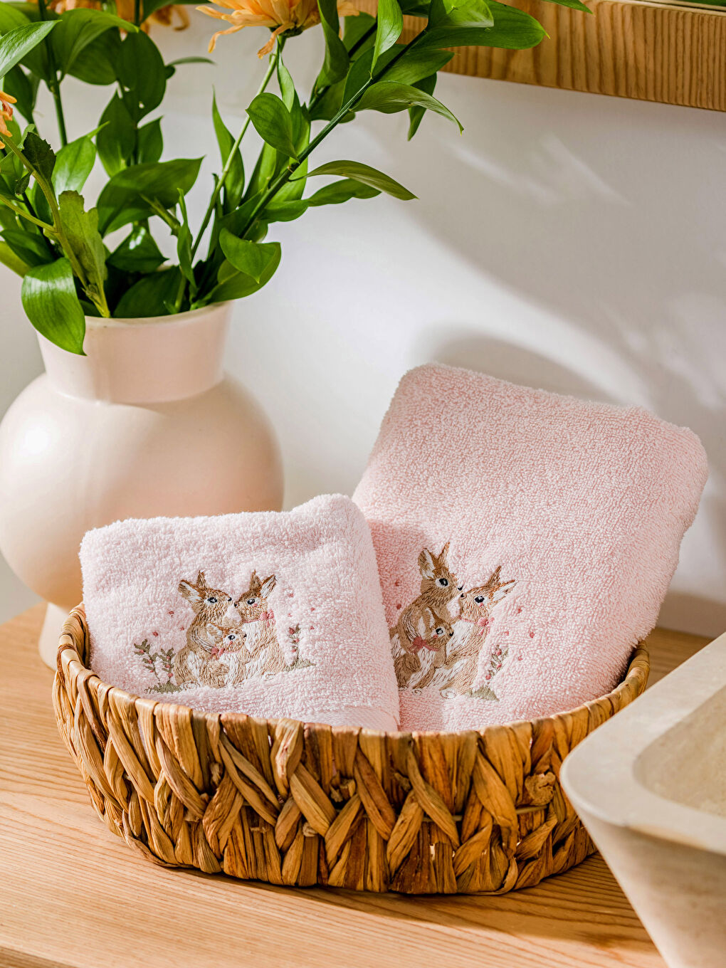 Cotton Embroidered Towel Set 2 Pack